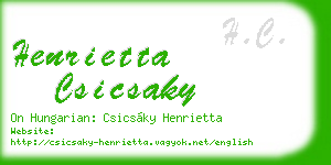 henrietta csicsaky business card