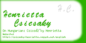 henrietta csicsaky business card